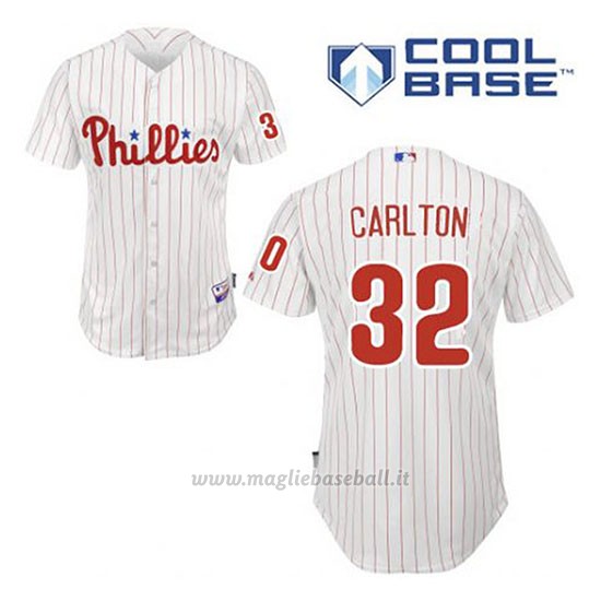 Maglia Baseball Uomo Philadelphia Phillies Steve Carlton 32 Bianco 1ªCool Base
